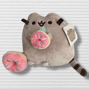 Gund Pusheen Doughnut Cat and Keychain Plush Toy Stuffed